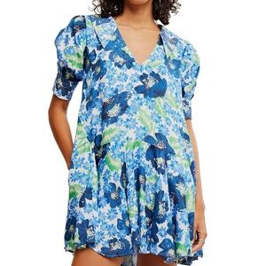 NWT Free People Moon Chaser Floral Mini Dress Boho Carefree Romantic Flowy